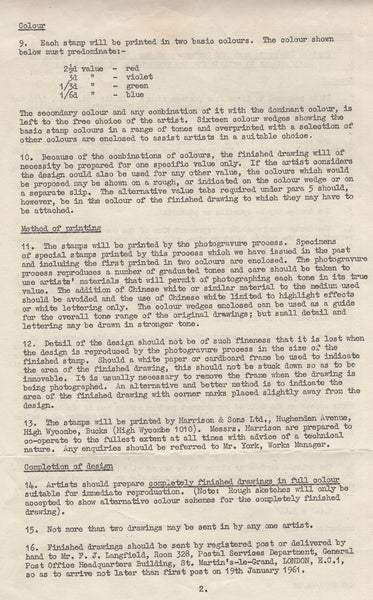 135143 1961 POST OFFICE SAVINGS ISSUE (SG623/625) SUPERB ARTWORK EX THE MICHAEL GOAMAN ARCHIVE.