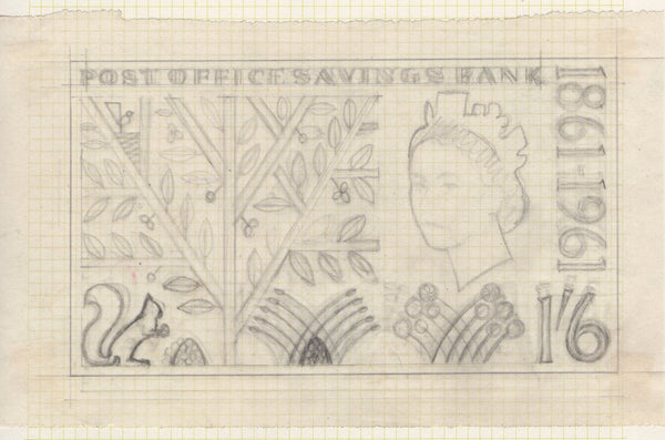 135143 1961 POST OFFICE SAVINGS ISSUE (SG623/625) SUPERB ARTWORK EX THE MICHAEL GOAMAN ARCHIVE.