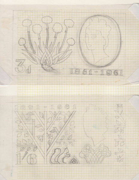 135143 1961 POST OFFICE SAVINGS ISSUE (SG623/625) SUPERB ARTWORK EX THE MICHAEL GOAMAN ARCHIVE.