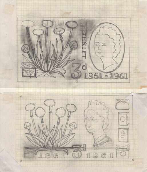 135143 1961 POST OFFICE SAVINGS ISSUE (SG623/625) SUPERB ARTWORK EX THE MICHAEL GOAMAN ARCHIVE.