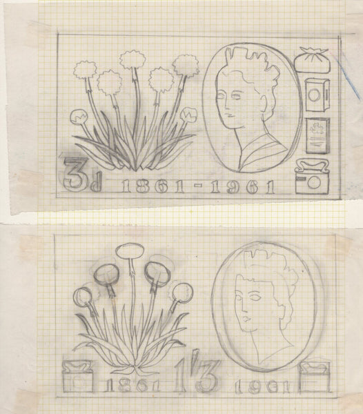 135143 1961 POST OFFICE SAVINGS ISSUE (SG623/625) SUPERB ARTWORK EX THE MICHAEL GOAMAN ARCHIVE.