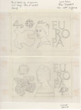 135145 1961 'EUROPA/CEPT' ISSUE (SG626/628) SUPERB ARTWORK EX THE MICHAEL GOAMAN ARCHIVE.