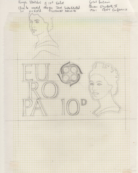 135145 1961 'EUROPA/CEPT' ISSUE (SG626/628) SUPERB ARTWORK EX THE MICHAEL GOAMAN ARCHIVE.