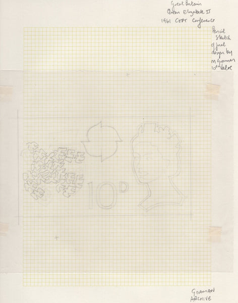 135145 1961 'EUROPA/CEPT' ISSUE (SG626/628) SUPERB ARTWORK EX THE MICHAEL GOAMAN ARCHIVE.