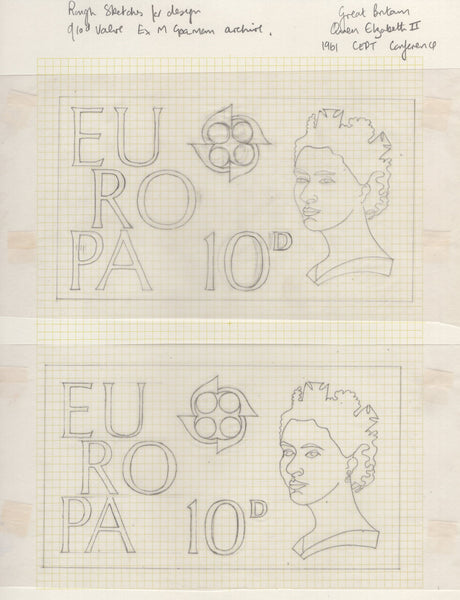 135145 1961 'EUROPA/CEPT' ISSUE (SG626/628) SUPERB ARTWORK EX THE MICHAEL GOAMAN ARCHIVE.