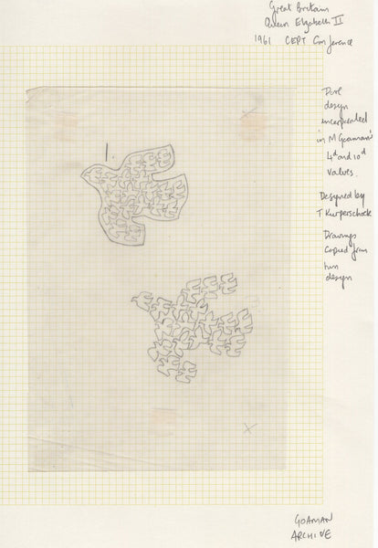 135145 1961 'EUROPA/CEPT' ISSUE (SG626/628) SUPERB ARTWORK EX THE MICHAEL GOAMAN ARCHIVE.