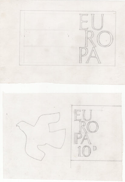 135145 1961 'EUROPA/CEPT' ISSUE (SG626/628) SUPERB ARTWORK EX THE MICHAEL GOAMAN ARCHIVE.