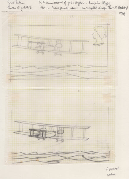 135147 1969 'ANNIVERSARIES' 1/9 VALUE (SG795) 'VICKERS VIMY AIRCRAFT' SUPERB ARTWORK BY MICHAEL GOAMAN.