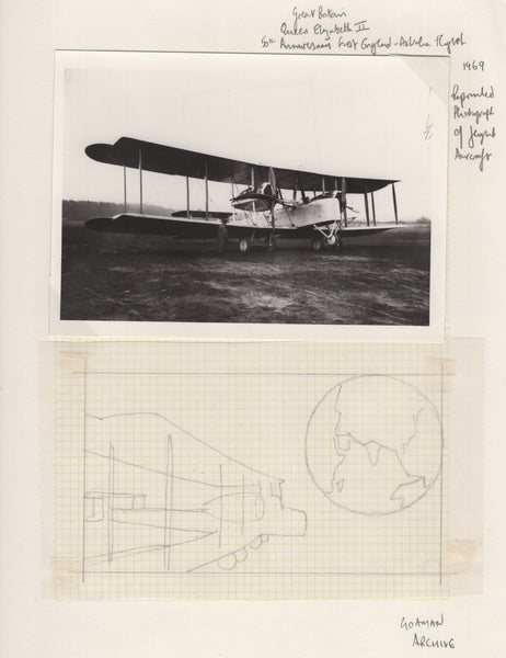 135147 1969 'ANNIVERSARIES' 1/9 VALUE (SG795) 'VICKERS VIMY AIRCRAFT' SUPERB ARTWORK BY MICHAEL GOAMAN.