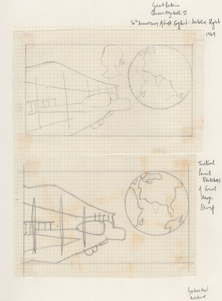 135147 1969 'ANNIVERSARIES' 1/9 VALUE (SG795) 'VICKERS VIMY AIRCRAFT' SUPERB ARTWORK BY MICHAEL GOAMAN.