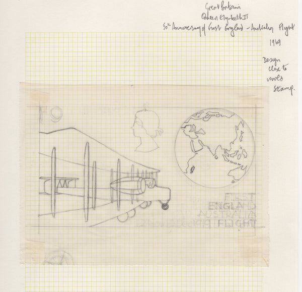135147 1969 'ANNIVERSARIES' 1/9 VALUE (SG795) 'VICKERS VIMY AIRCRAFT' SUPERB ARTWORK BY MICHAEL GOAMAN.