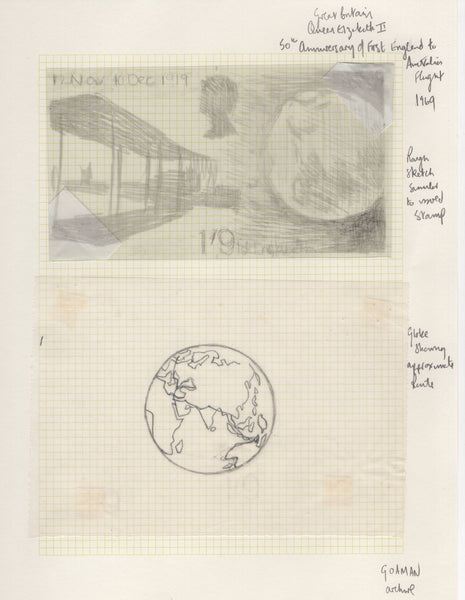 135147 1969 'ANNIVERSARIES' 1/9 VALUE (SG795) 'VICKERS VIMY AIRCRAFT' SUPERB ARTWORK BY MICHAEL GOAMAN.