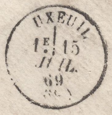 135163 1869 MAIL LONDON TO HAUTE SAVOIE, FRANCE WITH PAIR 4D VERMILION PL.11 (SG94).