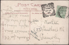 135174 1910 MAIL NEWARK TO GRIMSBY WITH MANUSCRIPT 'NOT KNOWN AT THIS ADDRESS'.