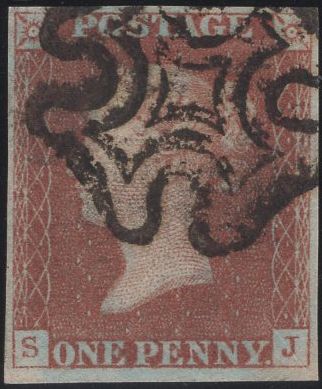 135195  1841 1D RED PL.8 (SG7)(SJ).