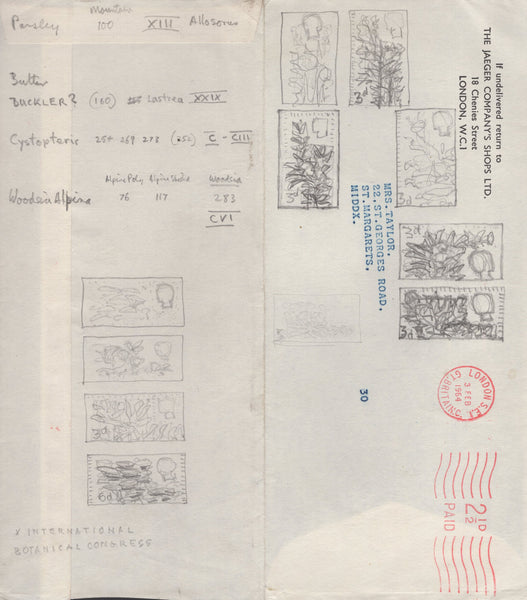 135246 1964 'TENTH INTERNATIONAL BOTANICAL CONGRESS' SUPERB ARCHIVE OF ARTWORK BY THE DESIGNERS OF THIS ISSUE MICHAEL AND SYLVIA GOAMAN.