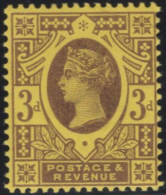 135247 1890 3D JUBILEE PURPLE/ORANGE (SG204) FINE UNMOUNTED MINT.