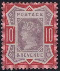 135248 1890 10D JUBILEE DULL PURPLE AND DEEP BRIGHT CARMINE (SG210a) SUPBER MINT.