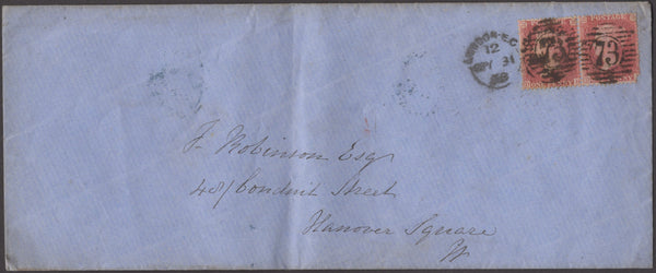 135262 1858 MAIL USED IN LONDON WITH 'PUTNEY/HIGH-ST' UDC IN BLUE.