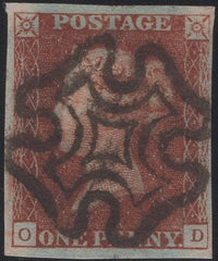135296 1841 1D RED PLATE ELEVEN (SG7)(OD).
