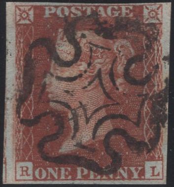 135297 1841 1D RED PLATE ELEVEN (SG7)(RL).