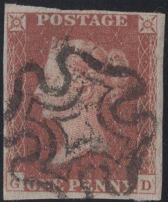 135304 1841 1D RED PLATE ELEVEN (SG7)(GD).