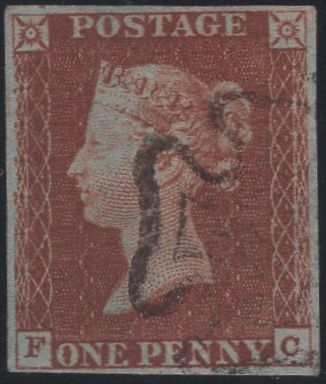 135320 1841 1D RED PLATE ELEVEN (SG7)(FC).