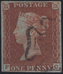 135320 1841 1D RED PLATE ELEVEN (SG7)(FC).