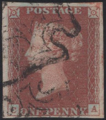 135327 1841 1D RED  PLATE ELEVEN (SG7)(CA).