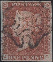 135335 1841 1D RED  PLATE ELEVEN (SG7)(JC).