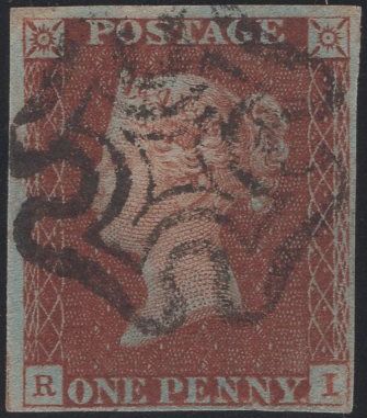 135339 1841 1D RED  PLATE ELEVEN (SG7)(RI).