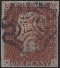 135339 1841 1D RED  PLATE ELEVEN (SG7)(RI).