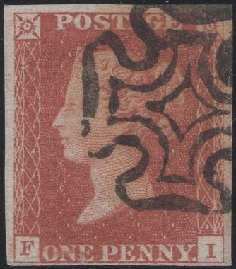 135342 1841 1D RED  PLATE ELEVEN (SG7)(FI).