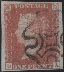 135343 1841 1D RED  PLATE ELEVEN (SG7)(DA).