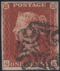 135347 1841 1D RED  PLATE ELEVEN (SG7)(QE).