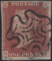 135348 1841 1D RED  PLATE ELEVEN (SG7)(RI).