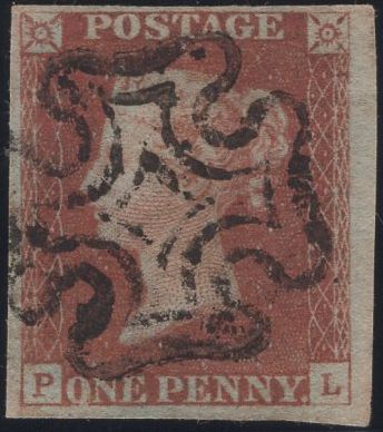 135352 1841 1D RED PLATE TEN (SG7)(PL).