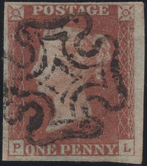 135352 1841 1D RED PLATE TEN (SG7)(PL).