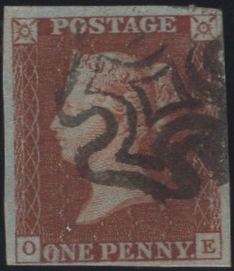 135353 1841 1D RED PLATE TEN (SG7)(OE).