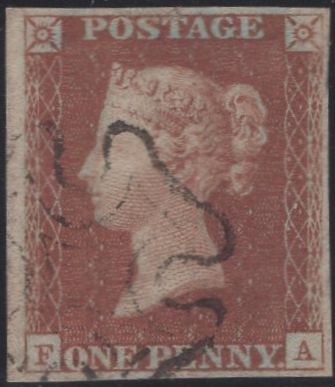 135354 1841 1D RED PLATE TEN (SG7)(FA).