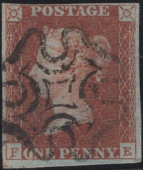135355 1841 1D RED PLATE TEN (SG7)(FE).