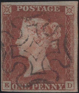 135363 1841 1D RED PLATE EIGHT (SG7)(ED).