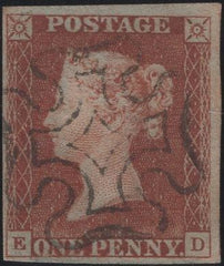 135363 1841 1D RED PLATE EIGHT (SG7)(ED).