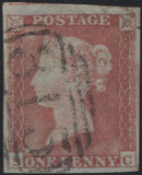 135376 1853-4 1D PL.162 MATCHED PAIR OF IMPERF (SG8) AND PERF (SG17) LETTERED SC, BOTH STATE ONE.