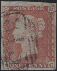 135376 1853-4 1D PL.162 MATCHED PAIR OF IMPERF (SG8) AND PERF (SG17) LETTERED SC, BOTH STATE ONE.