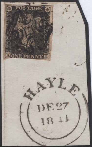 135379 1840 1D GREY-BLACK PL.5 (SG3)(KH) ON DATED PIECE.