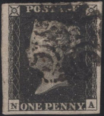 135386 1840 1D BLACK PL.6 (SG2)(NA) STATE ONE.