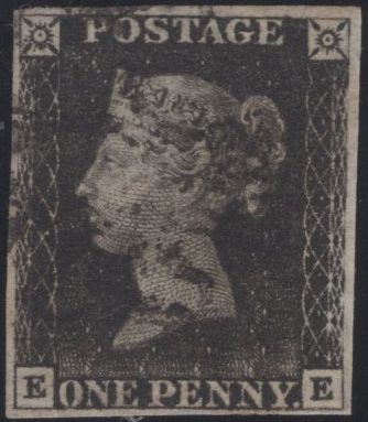 135389 1840 1D GREY-BLACK PL.6 (SG3)(EE) ON THIN PAPER.