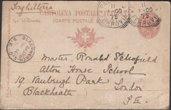 135394 1900 MAIL PALERMO TO BLACKHEATH, LONDON.