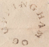 135406 1825 MAIL UPPINGHAM, RUTLAND TO SOUTHWELL, NOTTS WITH 'UPPINGHAM/90' CIRCULAR MILEAGE MARK (RU32).